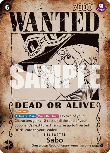 Sabo (120) (Wanted Poster), Carrying On His Will OP13-120