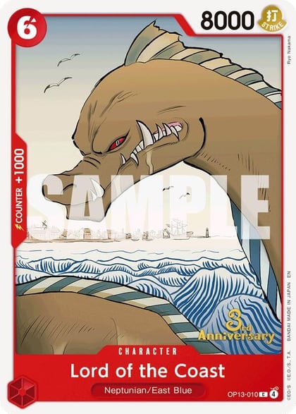 Lord of the Coast, Carrying On His Will: 3rd Anniversary Tournament Cards OP13-010