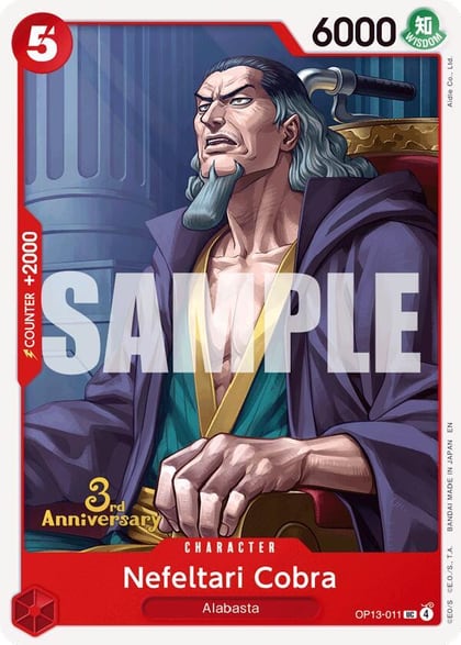 Nefeltari Cobra, Carrying On His Will: 3rd Anniversary Tournament Cards OP13-011