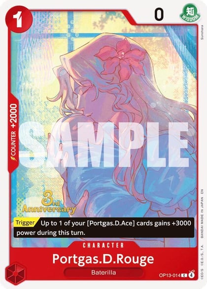 Portgas.D.Rouge, Carrying On His Will: 3rd Anniversary Tournament Cards OP13-014