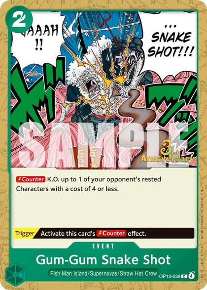 Gum-Gum Snake Shot, Carrying On His Will: 3rd Anniversary Tournament Cards OP13-039
