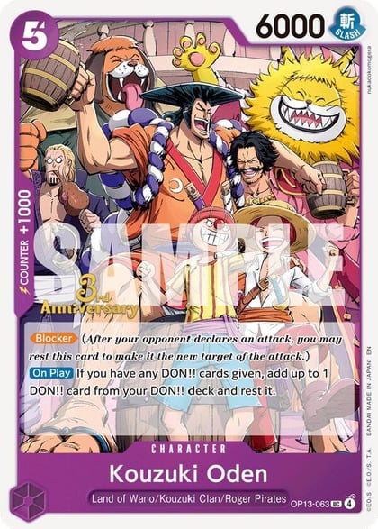 Kouzuki Oden, Carrying On His Will: 3rd Anniversary Tournament Cards OP13-063