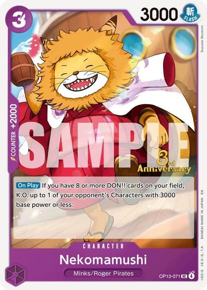 Nekomamushi, Carrying On His Will: 3rd Anniversary Tournament Cards OP13-071