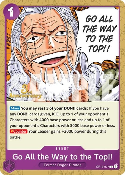 Go All the Way to the Top!!, Carrying On His Will: 3rd Anniversary Tournament Cards OP13-077