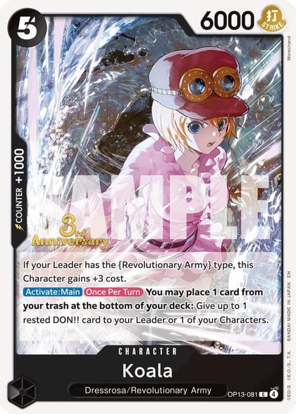 Koala, Carrying On His Will: 3rd Anniversary Tournament Cards OP13-081