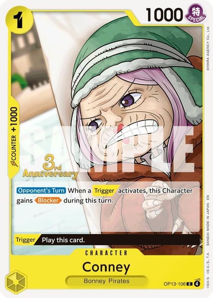 Conney, Carrying On His Will: 3rd Anniversary Tournament Cards OP13-106