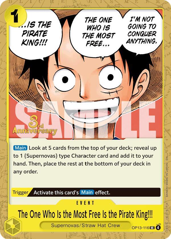 The One Who Is the Most Free Is the Pirate King!!!, Carrying On His Will: 3rd Anniversary Tournament Cards OP13-116
