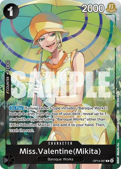 Miss.Valentine(Mikita) (Dash Pack), The Azure Sea's Seven OP14-087
