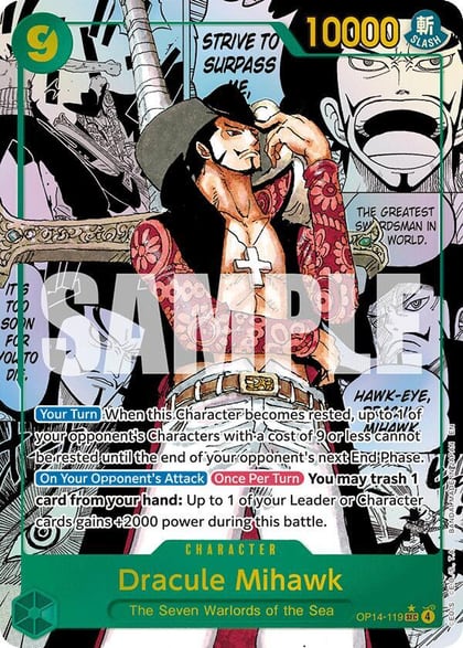 Dracule Mihawk (Manga), The Azure Sea's Seven OP14-119