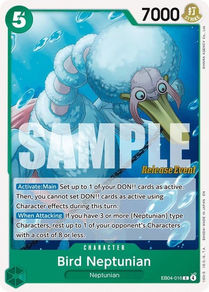 Bird Neptunian, The Azure Sea's Seven Release Event Cards EB04-016