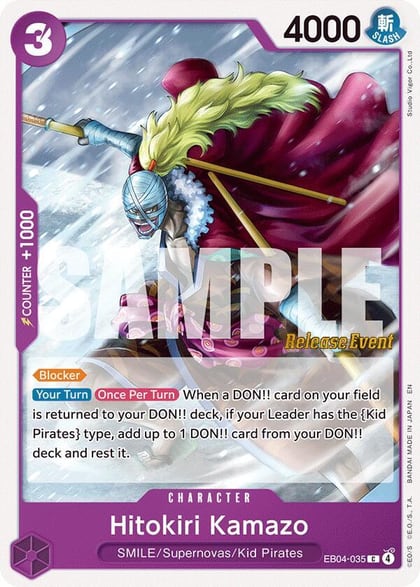 Hitokiri Kamazo, The Azure Sea's Seven Release Event Cards EB04-035
