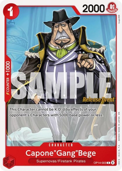 Capone"Gang"Bege, The Azure Sea's Seven Release Event Cards OP14-003