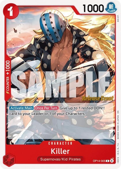 Killer, The Azure Sea's Seven Release Event Cards OP14-005