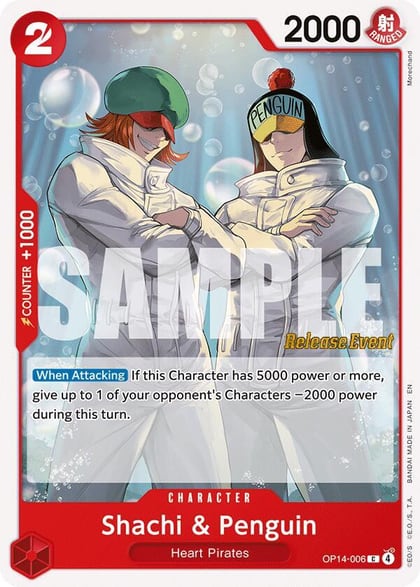 Shachi & Penguin, The Azure Sea's Seven Release Event Cards OP14-006
