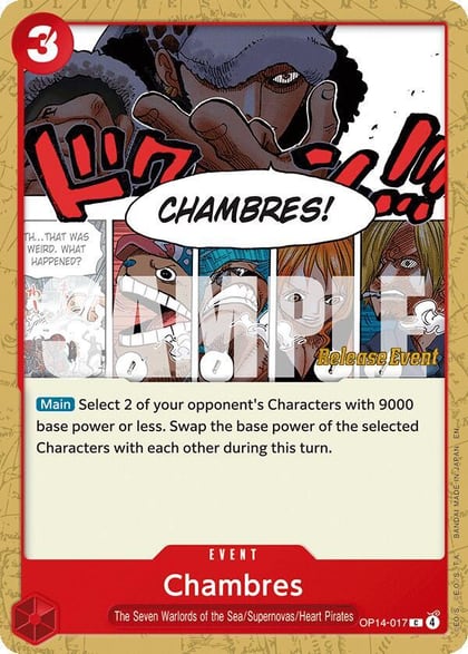Chambres, The Azure Sea's Seven Release Event Cards OP14-017