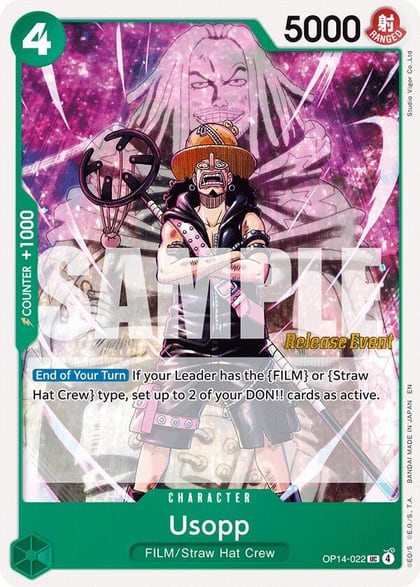 Usopp, The Azure Sea's Seven Release Event Cards OP14-022