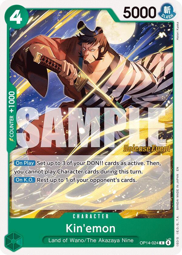 Kin'emon, The Azure Sea's Seven Release Event Cards OP14-024