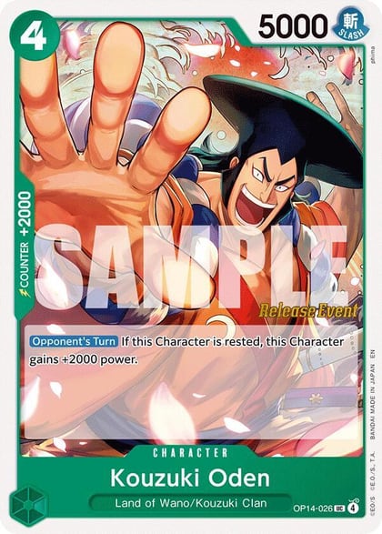 Kouzuki Oden, The Azure Sea's Seven Release Event Cards OP14-026