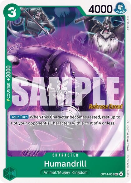 Humandrill, The Azure Sea's Seven Release Event Cards OP14-032