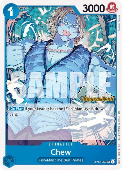 Chew, The Azure Sea's Seven Release Event Cards OP14-050