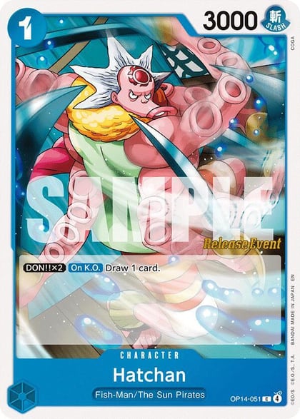 Hatchan, The Azure Sea's Seven Release Event Cards OP14-051