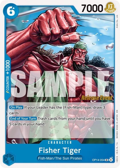 Fisher Tiger, The Azure Sea's Seven Release Event Cards OP14-054