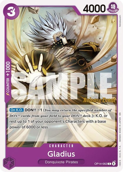 Gladius, The Azure Sea's Seven Release Event Cards OP14-062
