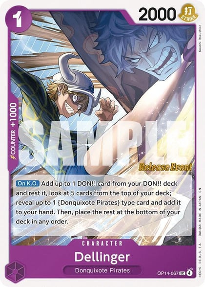 Dellinger, The Azure Sea's Seven Release Event Cards OP14-067