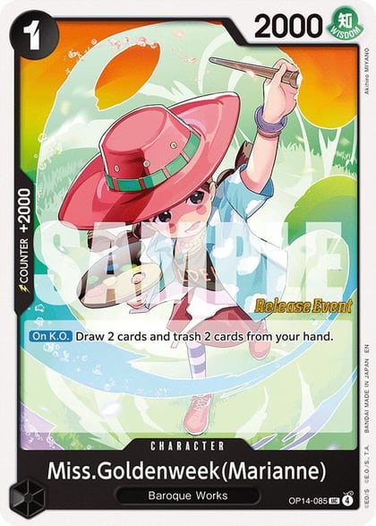 Miss.Goldenweek(Marianne), The Azure Sea's Seven Release Event Cards OP14-085