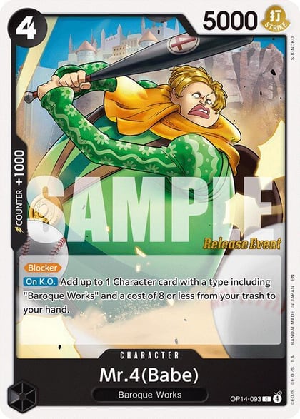 Mr.4(Babe), The Azure Sea's Seven Release Event Cards OP14-093