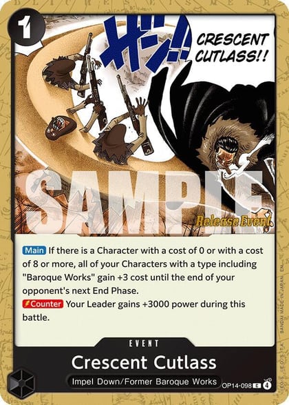 Crescent Cutlass, The Azure Sea's Seven Release Event Cards OP14-098