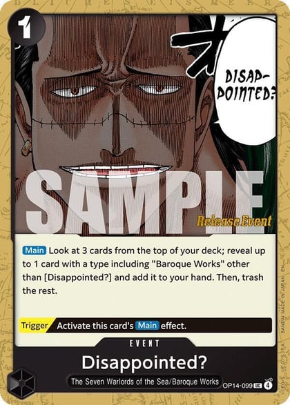 Disappointed?, The Azure Sea's Seven Release Event Cards OP14-099