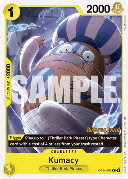 Kumacy, The Azure Sea's Seven Release Event Cards OP14-102