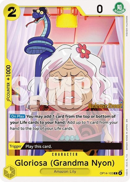 Gloriosa (Grandma Nyon), The Azure Sea's Seven Release Event Cards OP14-103