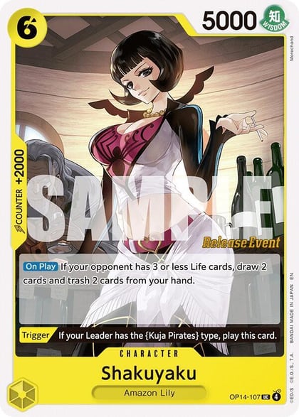 Shakuyaku, The Azure Sea's Seven Release Event Cards OP14-107