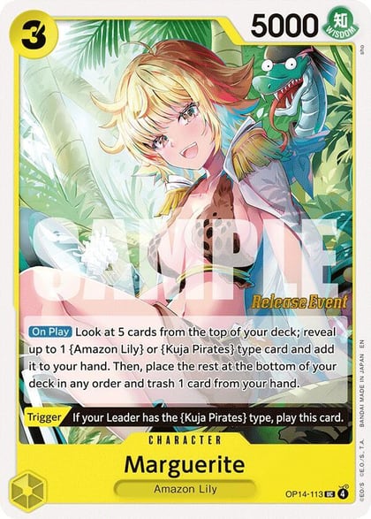 Marguerite, The Azure Sea's Seven Release Event Cards OP14-113