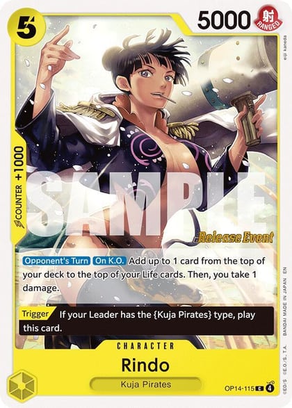 Rindo, The Azure Sea's Seven Release Event Cards OP14-115