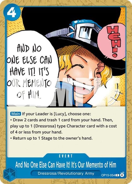 And No One Else Can Have It! It's Our Memento of Him, Adventure on Kami's Island OP15-054