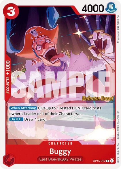 Buggy, Adventure on Kami's Island Release Event Cards OP15-012