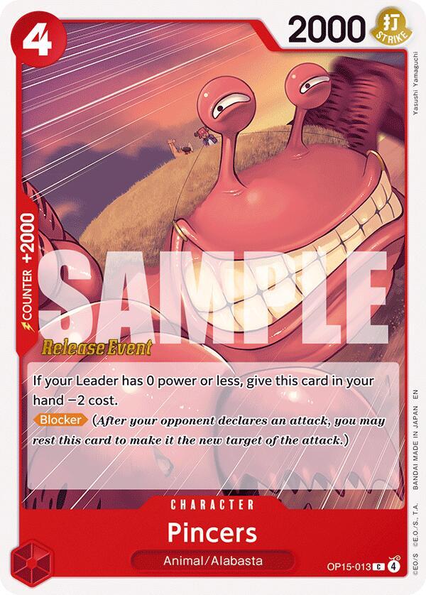 Pincers, Adventure on Kami's Island Release Event Cards OP15-013
