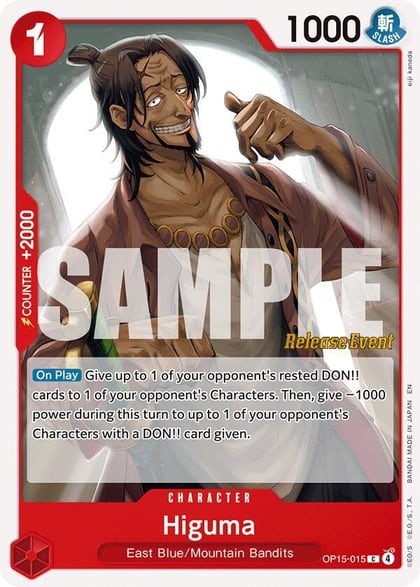 Higuma, Adventure on Kami's Island Release Event Cards OP15-015