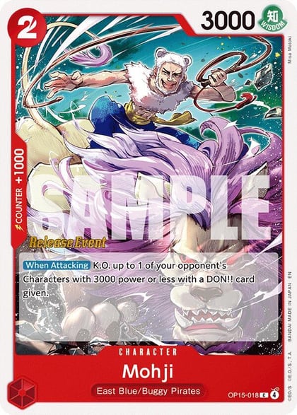 Mohji, Adventure on Kami's Island Release Event Cards OP15-018
