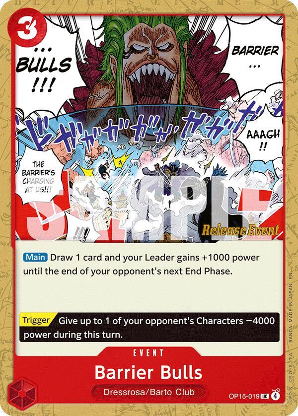 Barrier Bulls, Adventure on Kami's Island Release Event Cards OP15-019