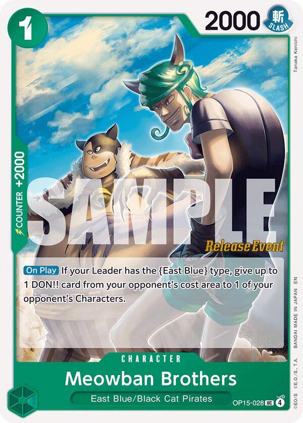 Meowban Brothers, Adventure on Kami's Island Release Event Cards OP15-028