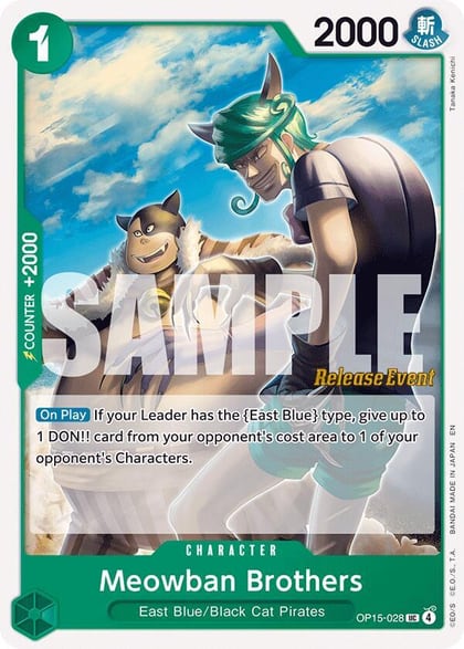 Meowban Brothers, Adventure on Kami's Island Release Event Cards OP15-028