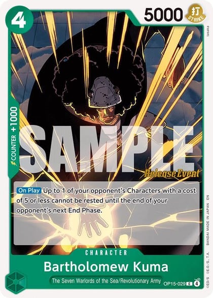 Bartholomew Kuma (OP15-029), Adventure on Kami's Island Release Event Cards OP15-029