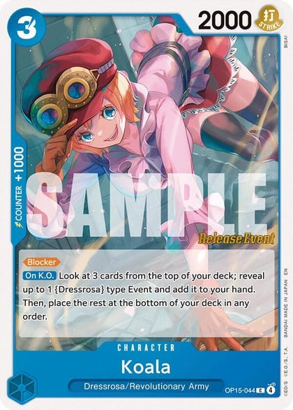 Koala, Adventure on Kami's Island Release Event Cards OP15-044