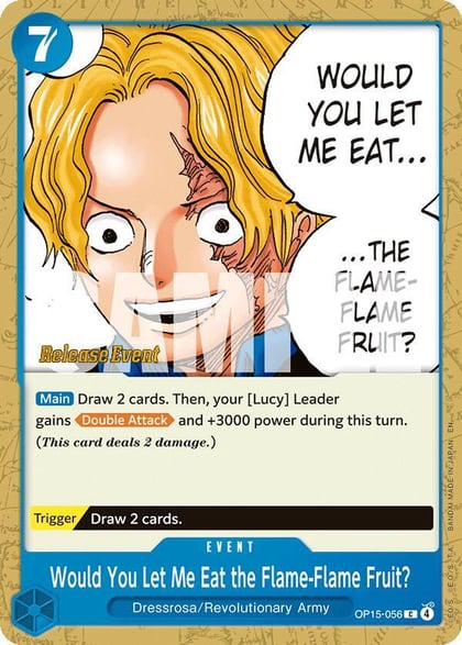 Would You Let Me Eat the Flame-Flame Fruit?, Adventure on Kami's Island Release Event Cards OP15-056