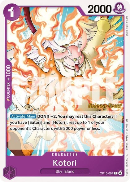Kotori, Adventure on Kami's Island Release Event Cards OP15-064