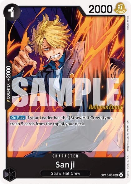 Sanji (OP15-081), Adventure on Kami's Island Release Event Cards OP15-081